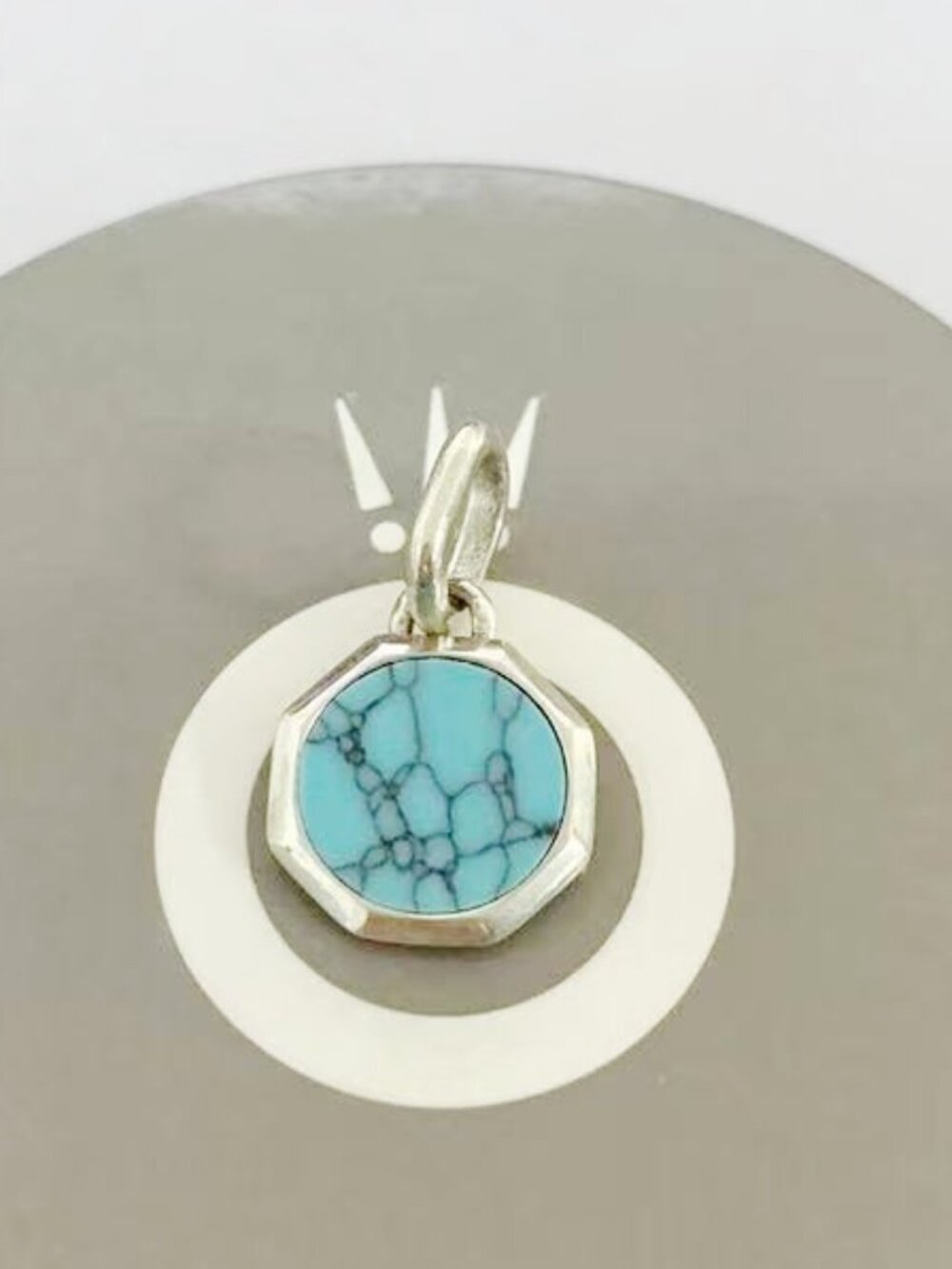 Turquoise-colored Engravable Mini Medallion Charm